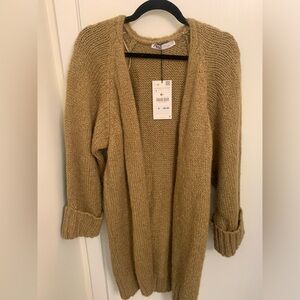 Zara Long Cardigan, Tan - S NWT